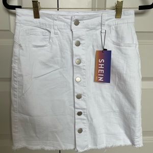 White Jean Skirt